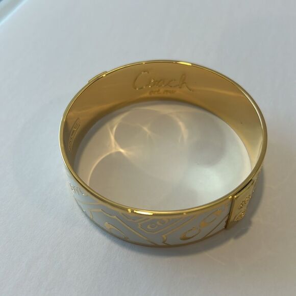 NWB COACH Vintage Gold and White Logo
Bangle Bracelet-Authentic - Picture 2 of 7